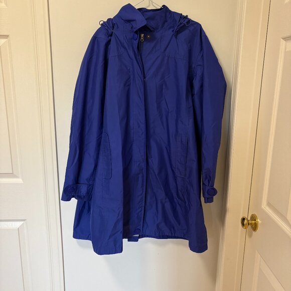 Women's L.L. Bean Rain Windbreaker Jacket Plus Size 1X Royal Blue LL Bean - Picture 2 of 15